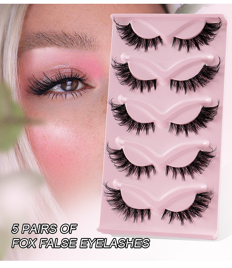 Clear Band Foxy Eye False Lashes 5 Pairs Pack