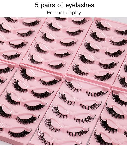 Clear Band Foxy Eye False Lashes 5 Pairs Pack