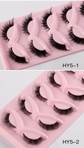 Clear Band Foxy Eye False Lashes 5 Pairs Pack