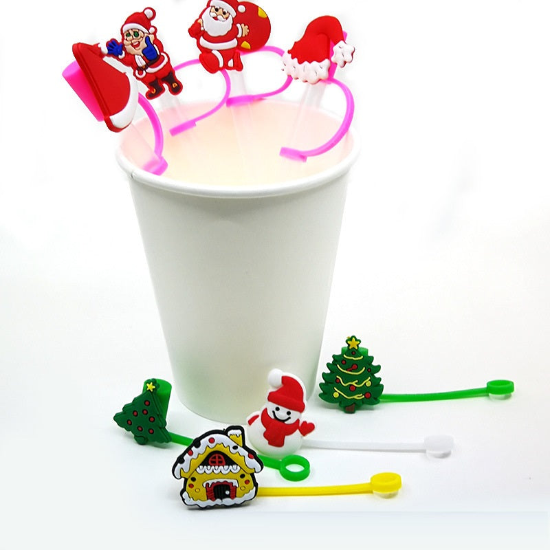 Christmas Themed Straw Covers 1727