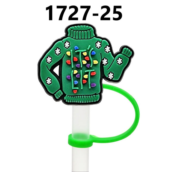 Christmas Themed Straw Covers 1727