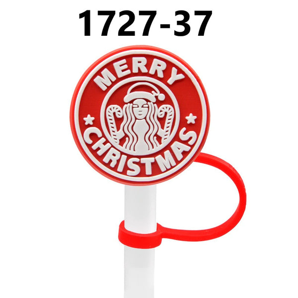 Christmas Themed Straw Covers 1727