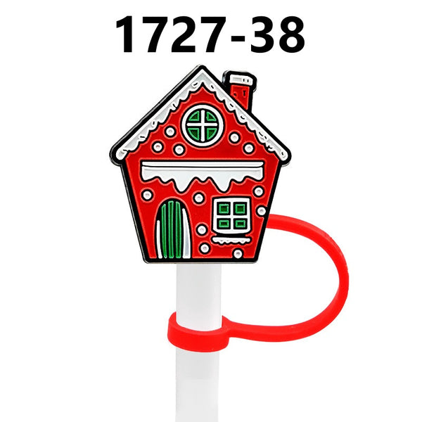 Christmas Themed Straw Covers 1727