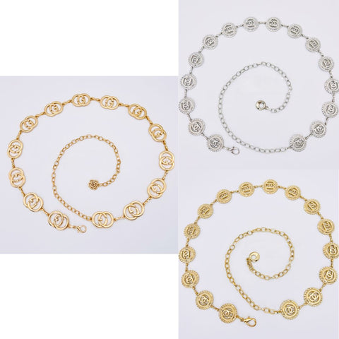 Letter Monogram Chain Belts