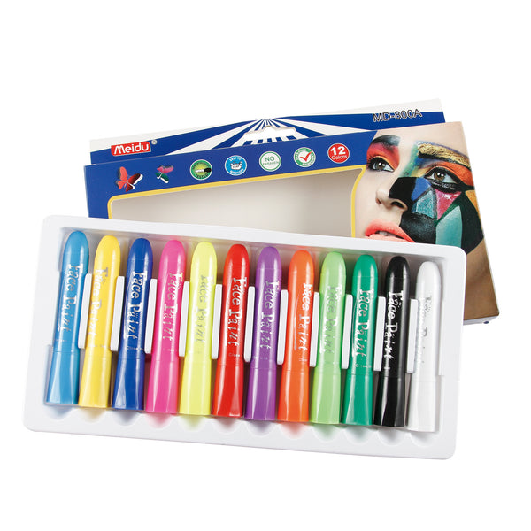 12 Colors Water Based Face Paint Crayons