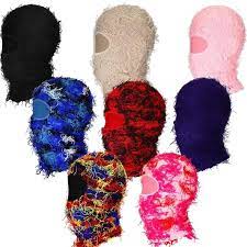 Fuzzy Balaclava Distressed Ski Masks