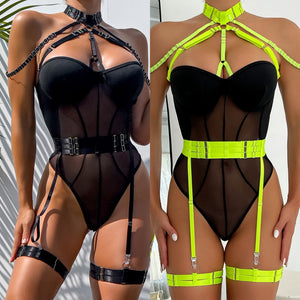 Sexy Jumpsuit With Straps + Garter