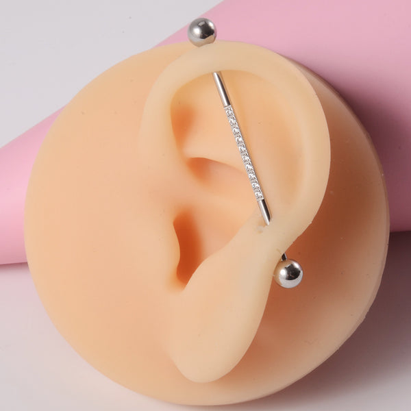 Zircon Barbell Ear Piercing