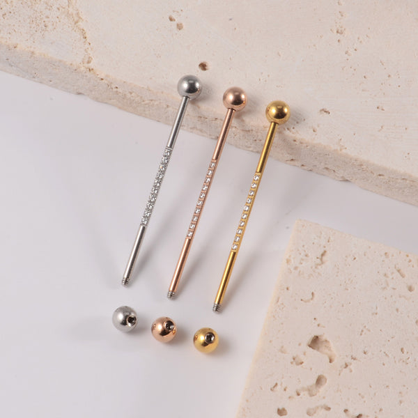 Zircon Barbell Ear Piercing