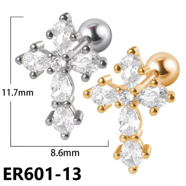 Zircon Stainless Steel Ear Bone Stud Earrings