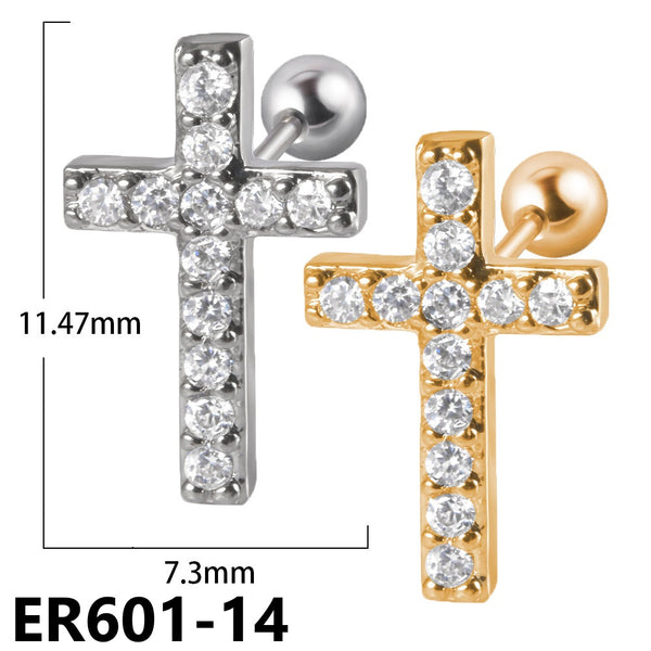 Zircon Stainless Steel Ear Bone Stud Earrings