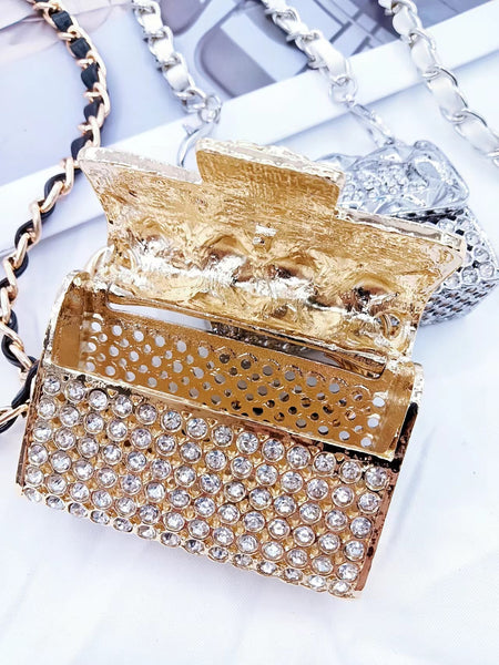 Metal Mini Chain Diamond Bag