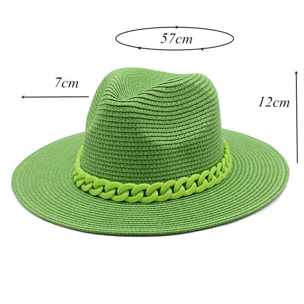 Colored Chain Straw Sun Hat