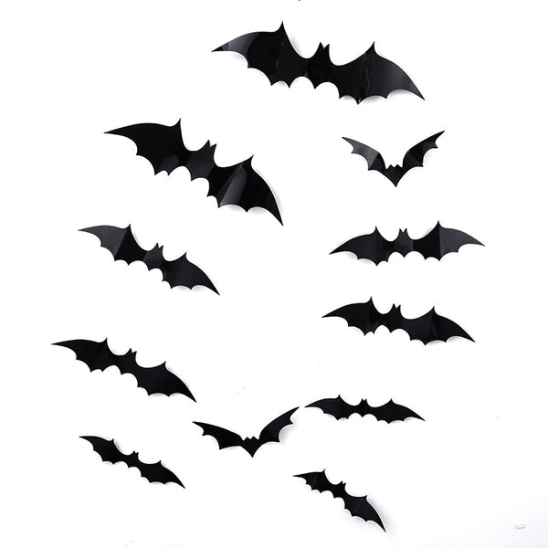 12 Pcs 3D Bats Decoration