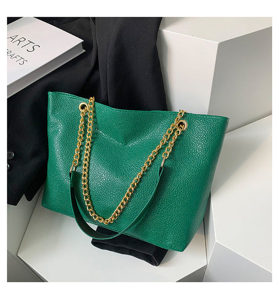 Bright Chain Strap Shoulder Bag