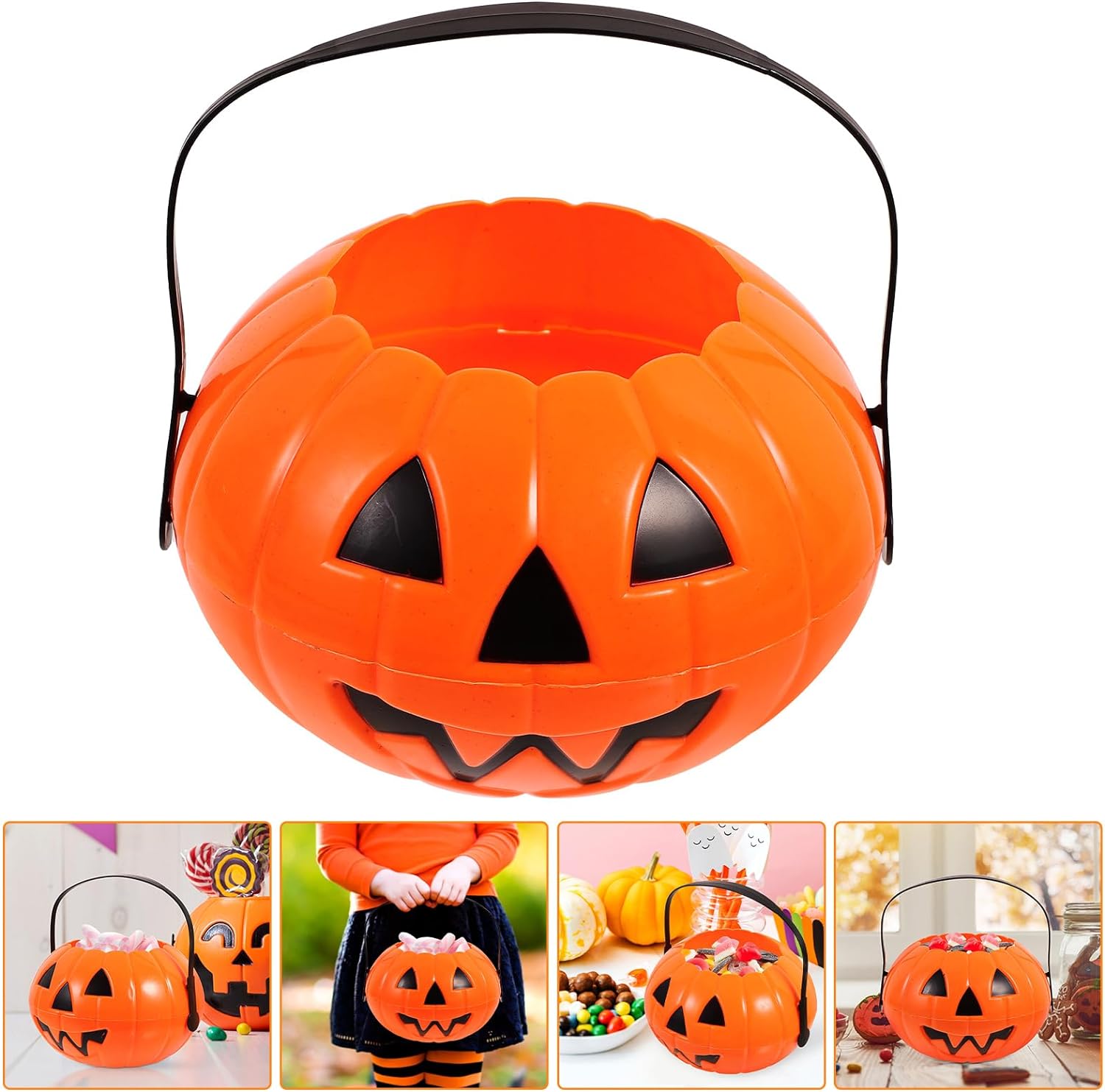 Light Up Round Pumpkin Bucket