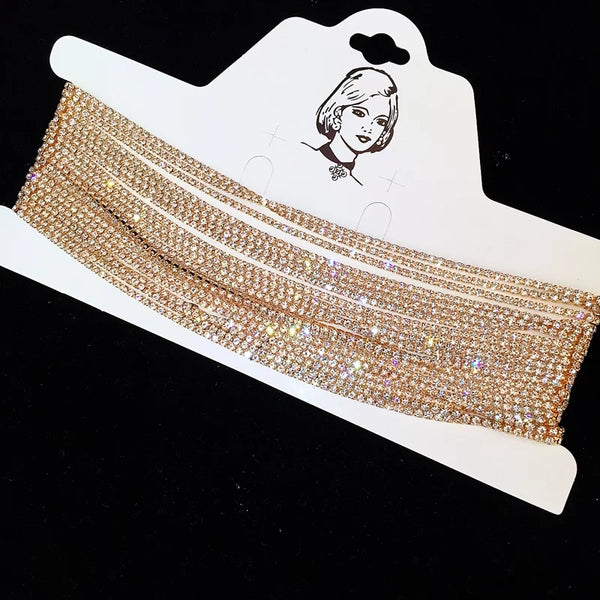 19 Row Diamante Choker