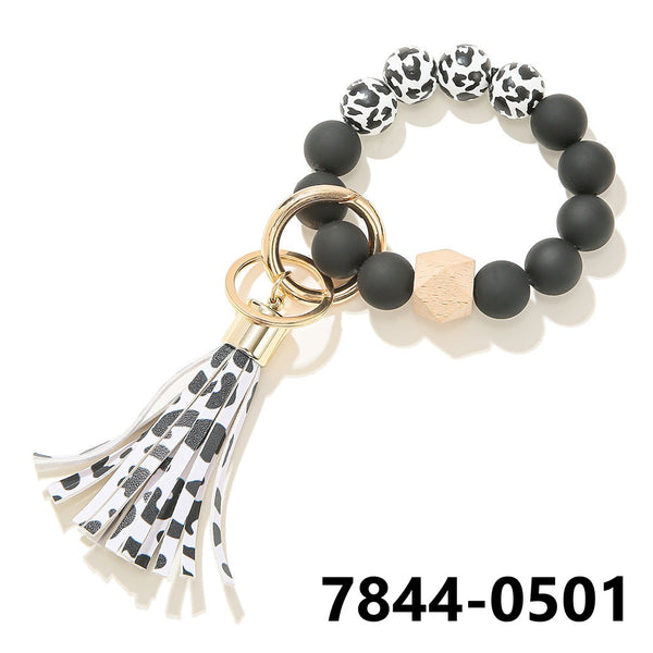 Frosted Bead Bracelet Keychain