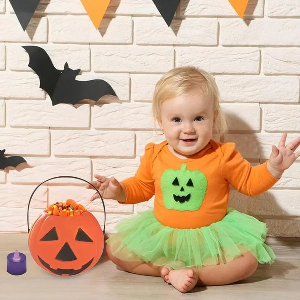 Light Up Round Pumpkin Bucket