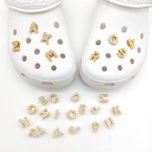 Gold Metal Diamante Crocs Charm