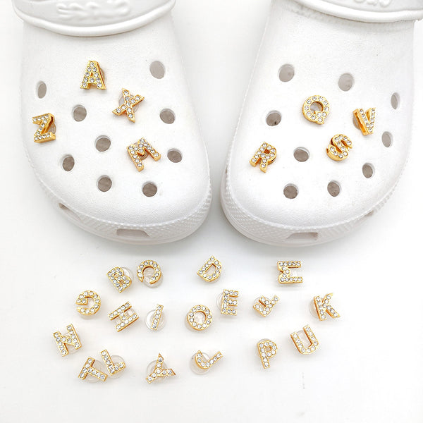 Gold Metal Diamante Crocs Charm