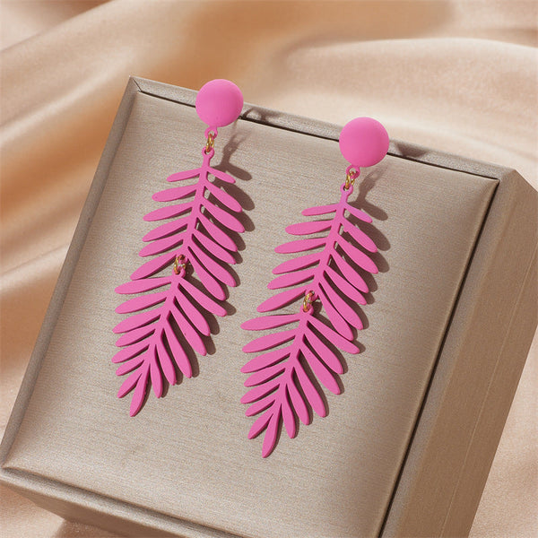 Candy Colored Leaf Earrings