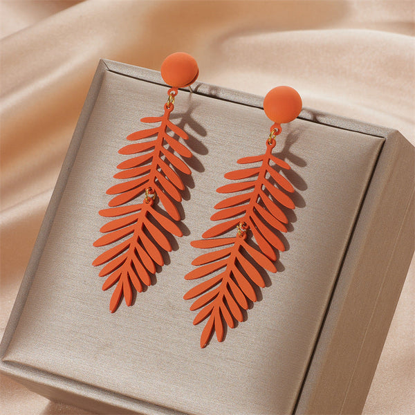 Candy Colored Leaf Earrings