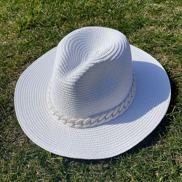 Colored Chain Straw Sun Hat