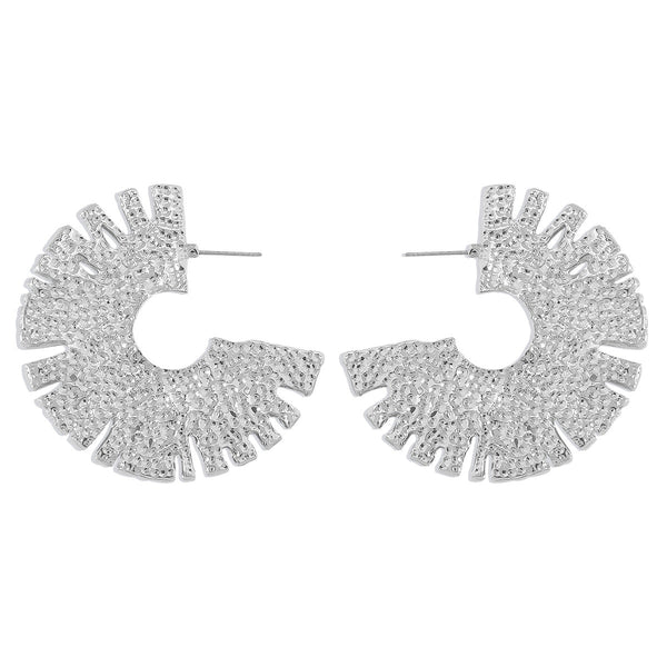 C-Shaped Textured Earrings