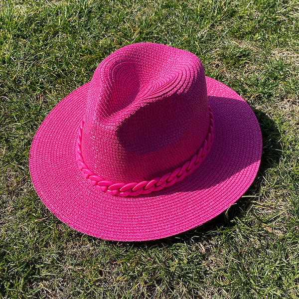 Colored Chain Straw Sun Hat