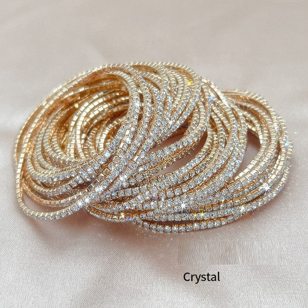 2mm Single Row S6 Rhinestone Elastic Bracelet