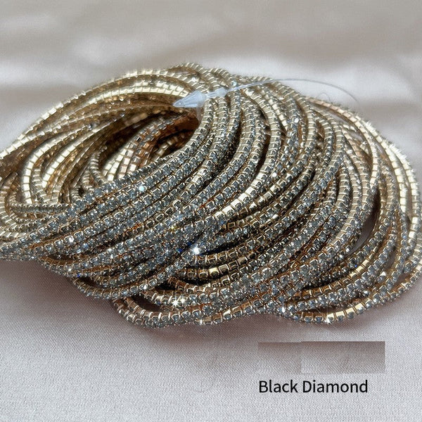 2mm Single Row S6 Rhinestone Elastic Bracelet