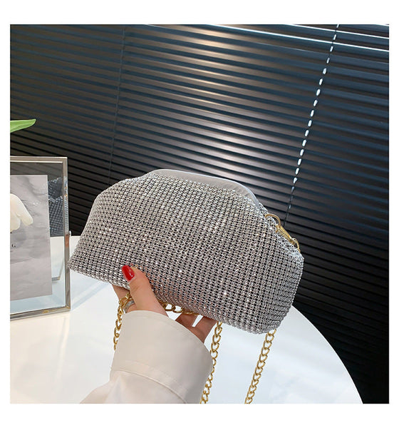 Diamante Shell Clutch Bag