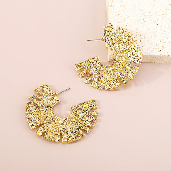 C-Shaped Textured Earrings