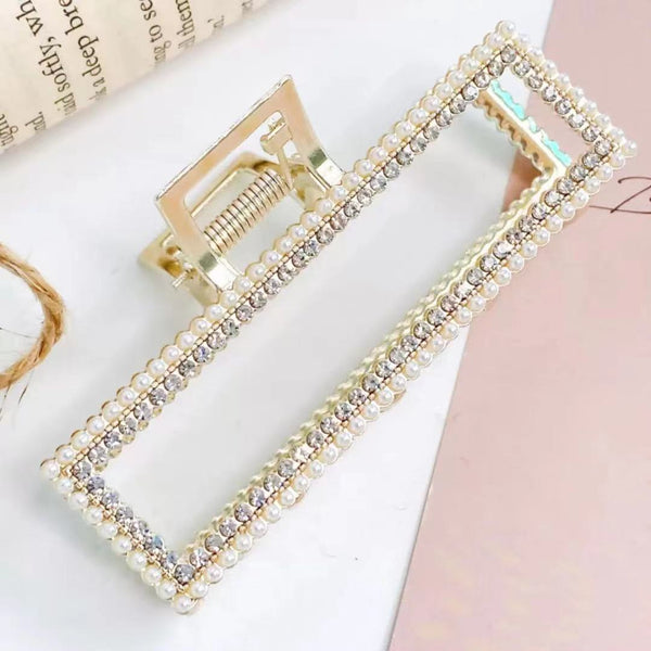 Rhinestones and Pearl Hair Clamps