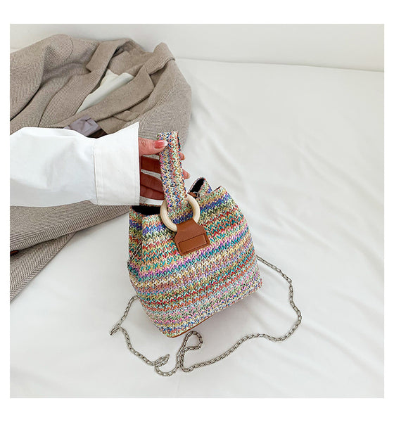 Boho Woven Bucket Bag