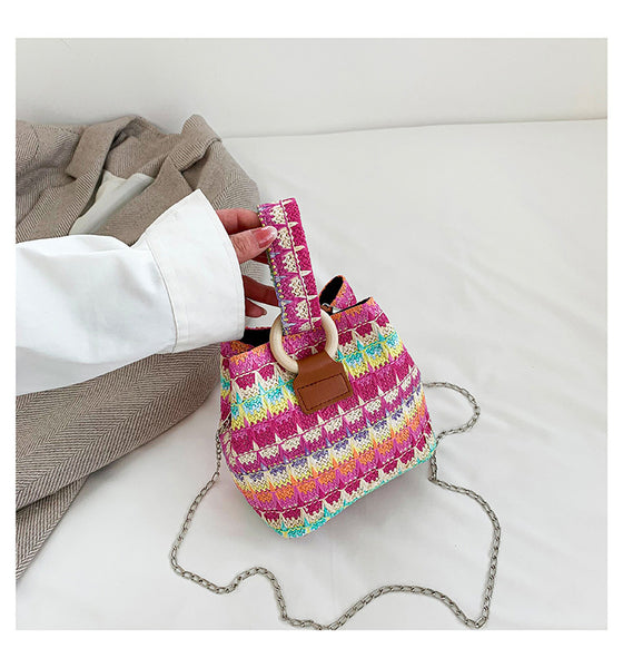 Boho Woven Bucket Bag