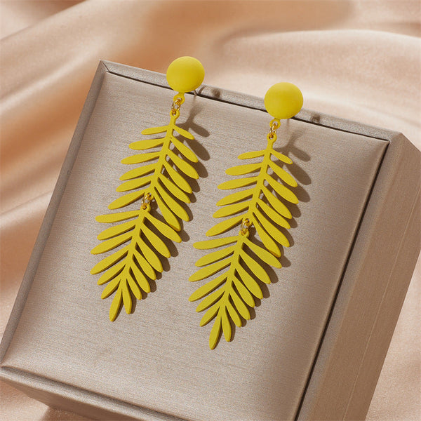 Candy Colored Leaf Earrings