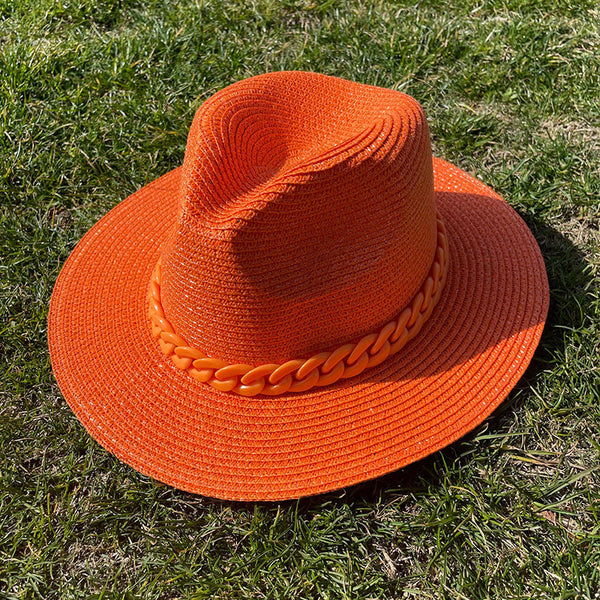 Colored Chain Straw Sun Hat