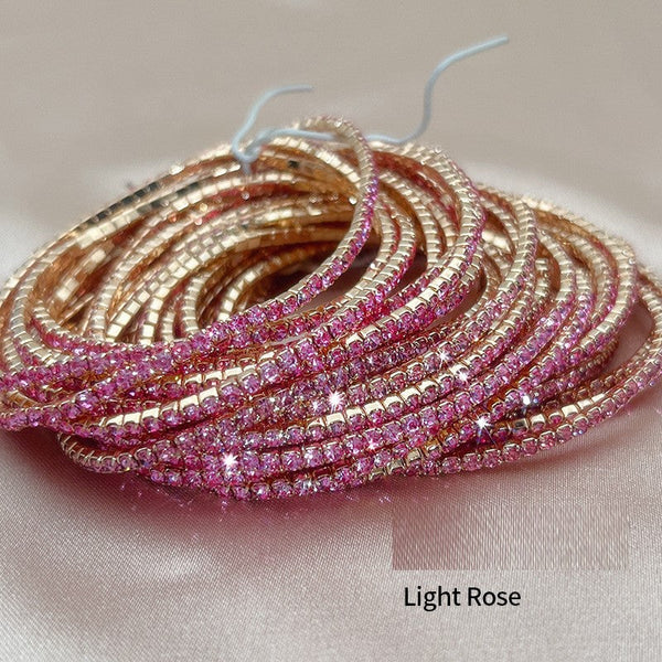 2mm Single Row S6 Rhinestone Elastic Bracelet