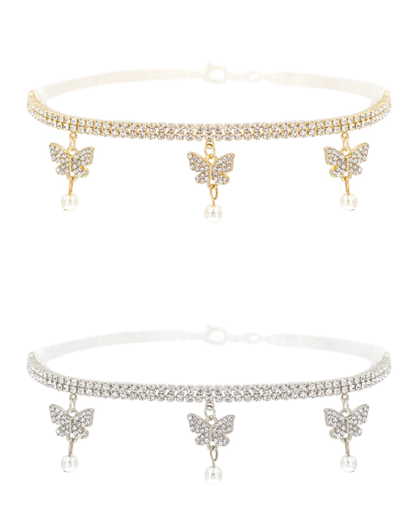 3 Butterfly Pearl Choker