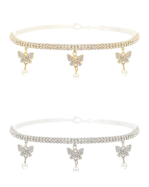 3 Butterfly Pearl Choker