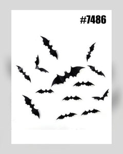 12 Pcs 3D Bats Decoration