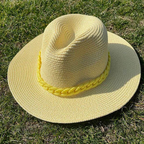 Colored Chain Straw Sun Hat