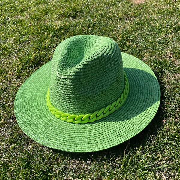 Colored Chain Straw Sun Hat