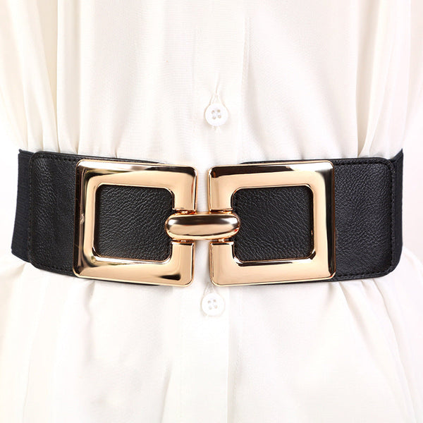 Elastic Wide Belt With Big Buckle