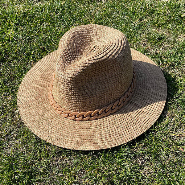 Colored Chain Straw Sun Hat