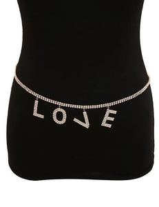 LOVE Diamante Chain Belt