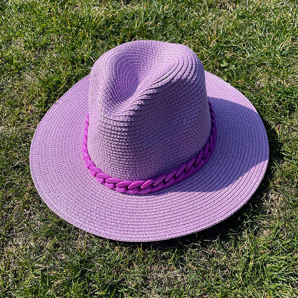 Colored Chain Straw Sun Hat