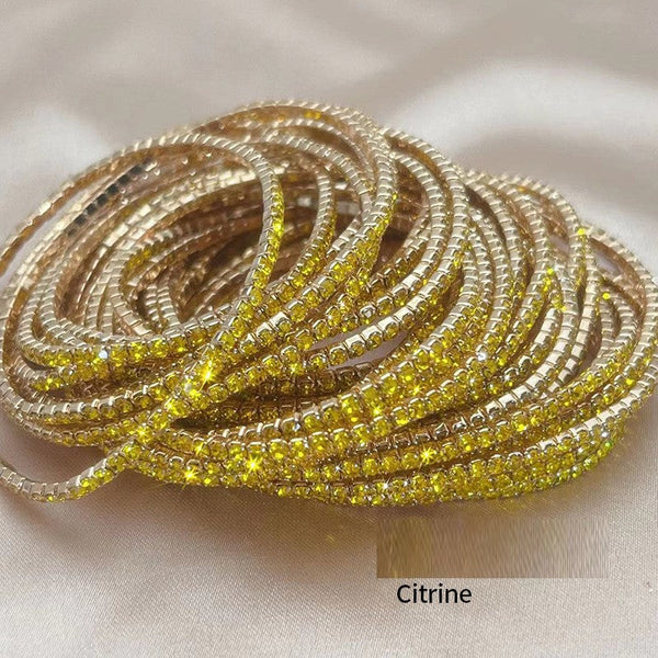 2mm Single Row S6 Rhinestone Elastic Bracelet